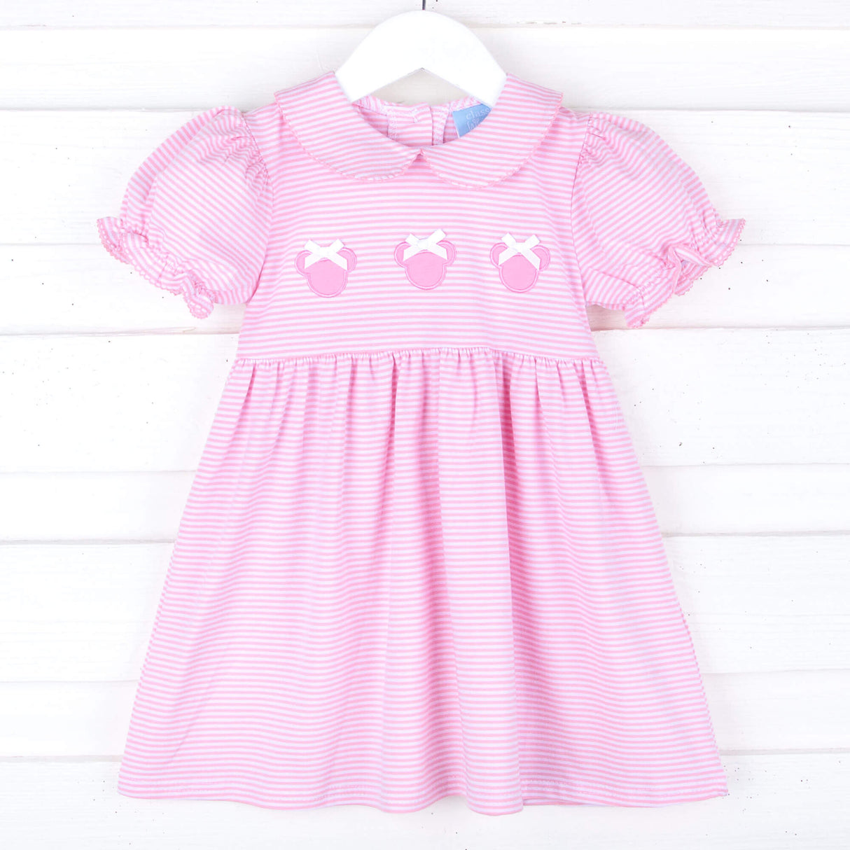 Mouse Ears Pink Stripe Riley Dress