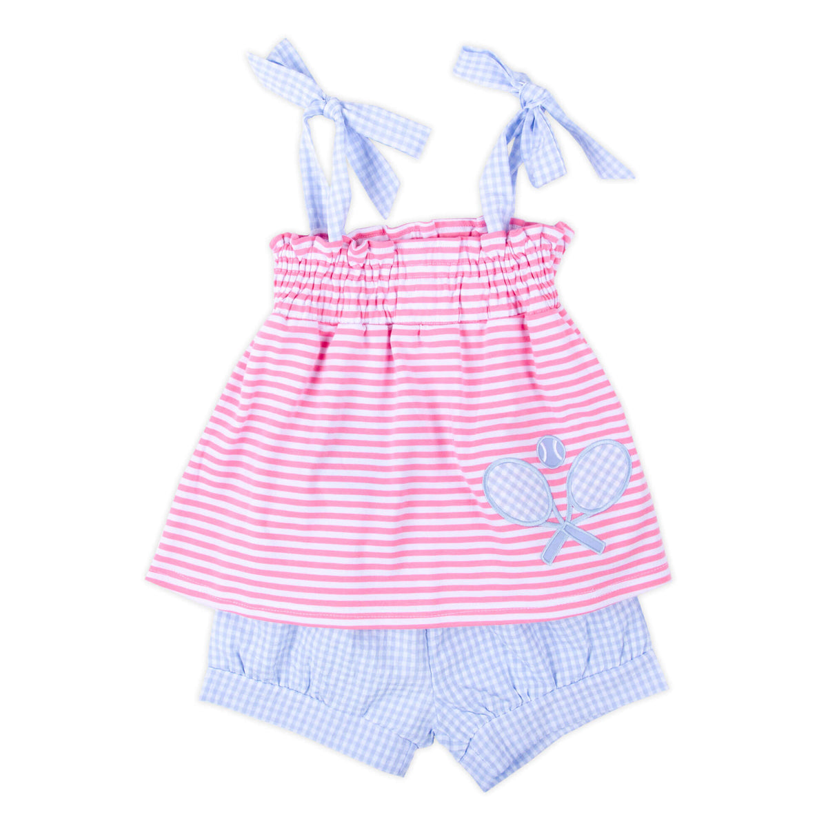 Tennis Racquet Pink Stripe Aurora Short Set