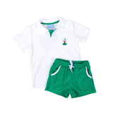 Golf Tee Green Terry Polo Short Set