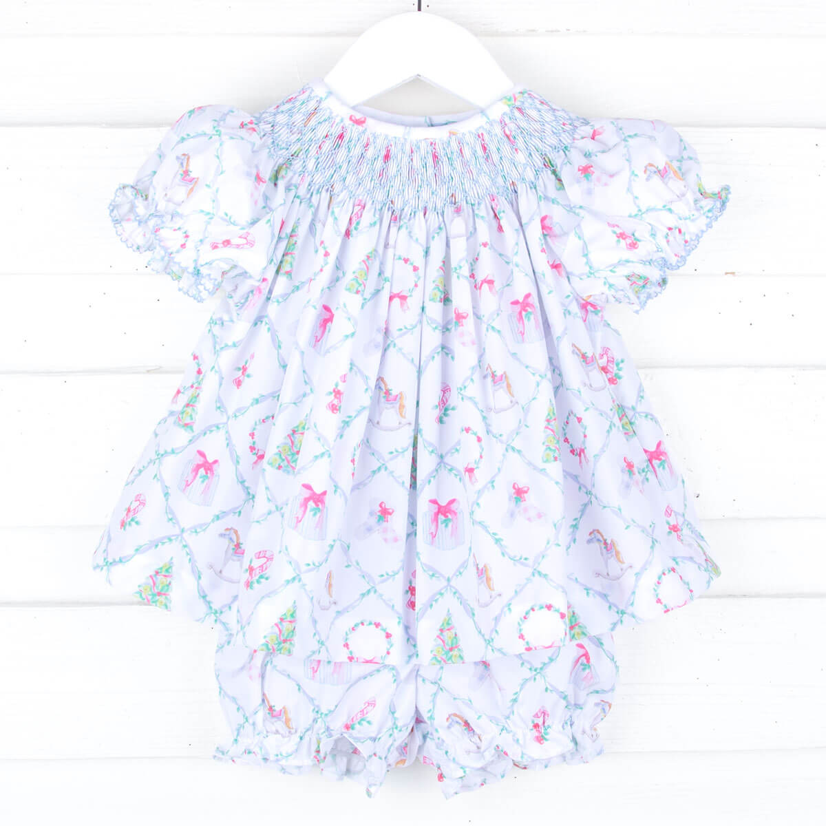 The Broke Brooke X CW Geo Smocked Bloomer Set