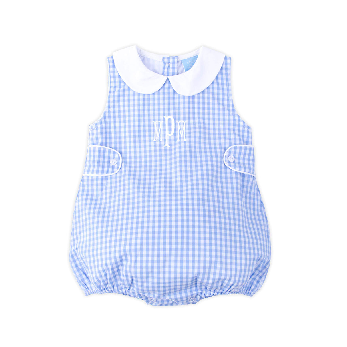 Light Blue Gingham Collared Sun Bubble