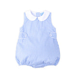 Light Blue Gingham Collared Sun Bubble