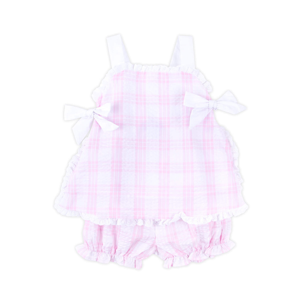 Pink Windowpane Lydia Bloomer Set