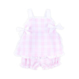 Pink Windowpane Lydia Bloomer Set