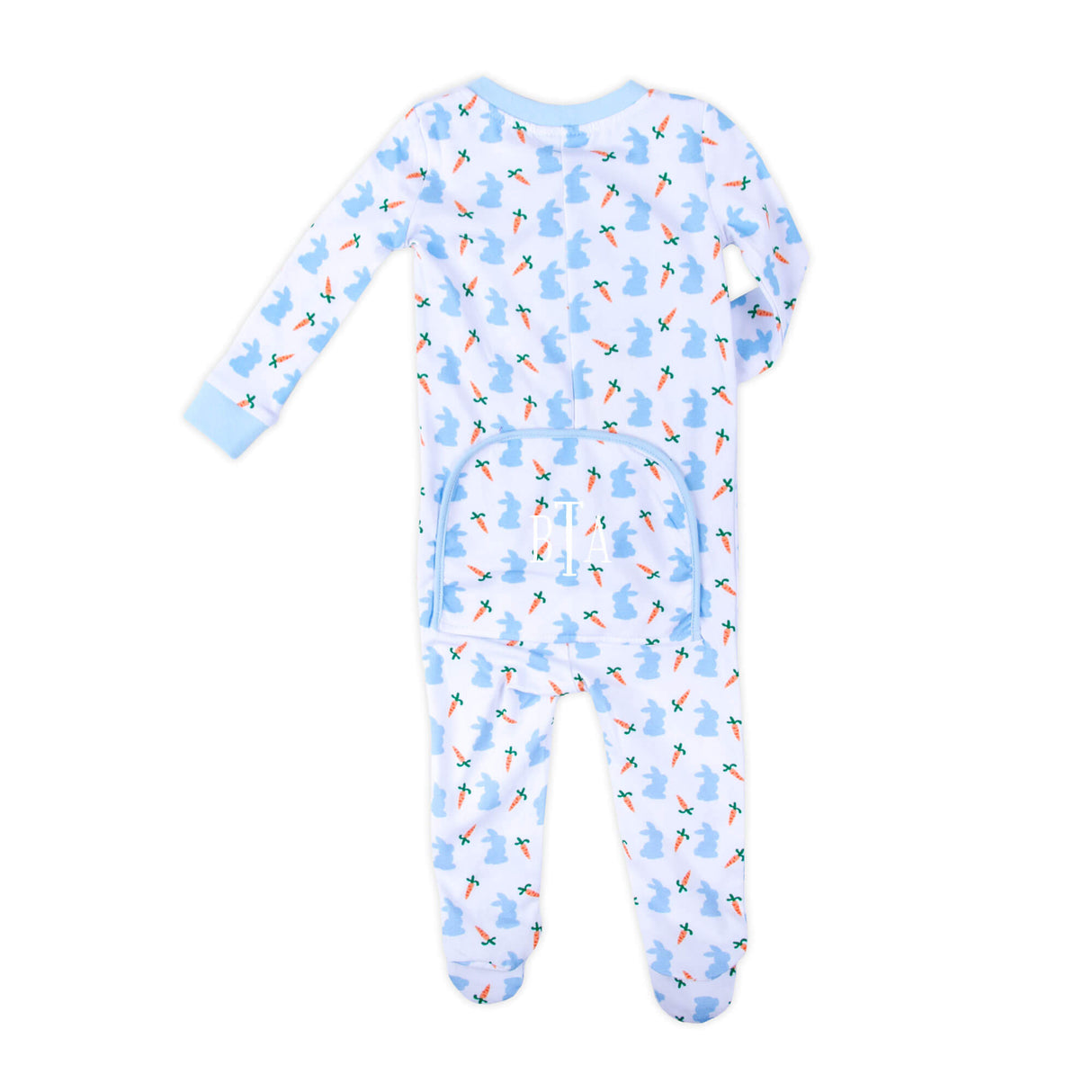 Bunnies & Carrots Blue Zip Sleeper