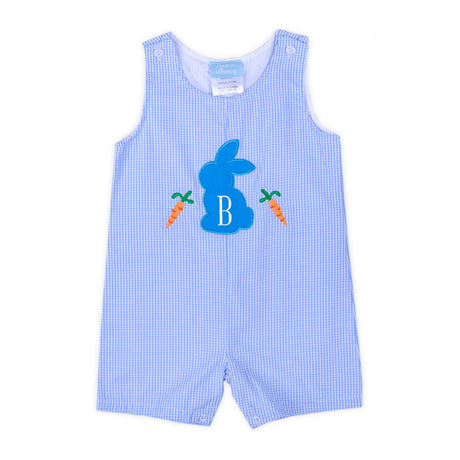 Bunnies & Carrots Blue Gingham Jon Jon