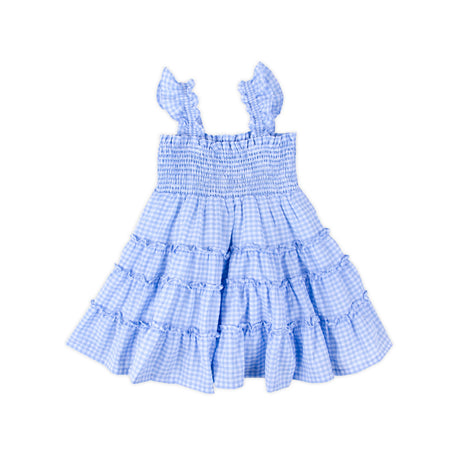 Light Blue Gingham Smocked Willow Dress