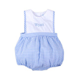 Light Blue Gingham Bib Bubble