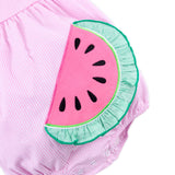 Sweet Watermelon Applique Pink Gingham Lulu Bubble