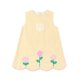 Blooming Flowers Yellow Gingham Cleo Dress