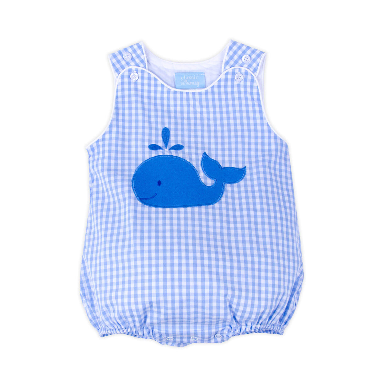 Cute Whale Blue Gingham Sun Bubble