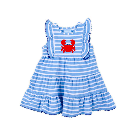 Ocean Crab Blue Stripe Kaylee Dress