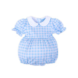 Riley Gingham Knit Bubble Light Blue