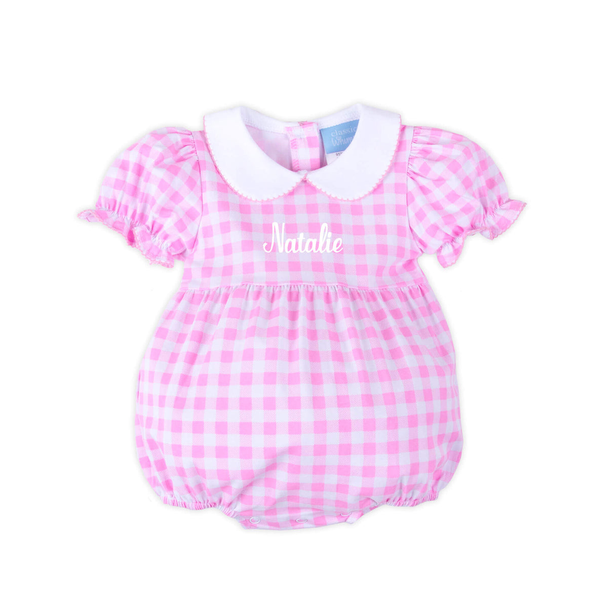 Riley Gingham Knit Bubble Pink