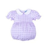 Riley Gingham Knit Bubble Purple