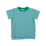 Green Stripe Short Sleeve Pocket Shirt