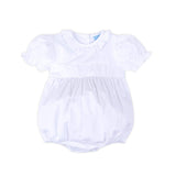 Solid White Ruffle Collared Bubble