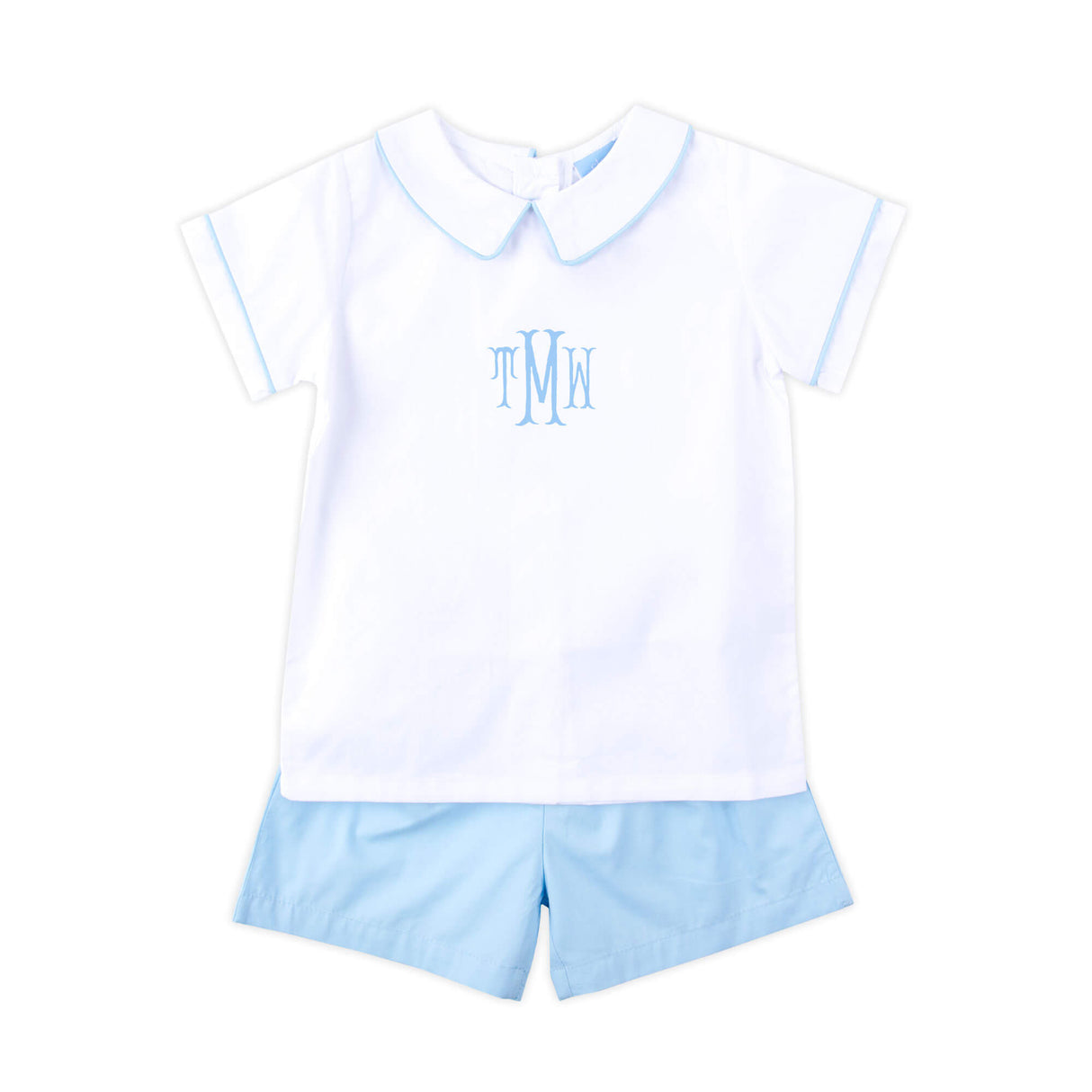 Light Blue Collared Short Set