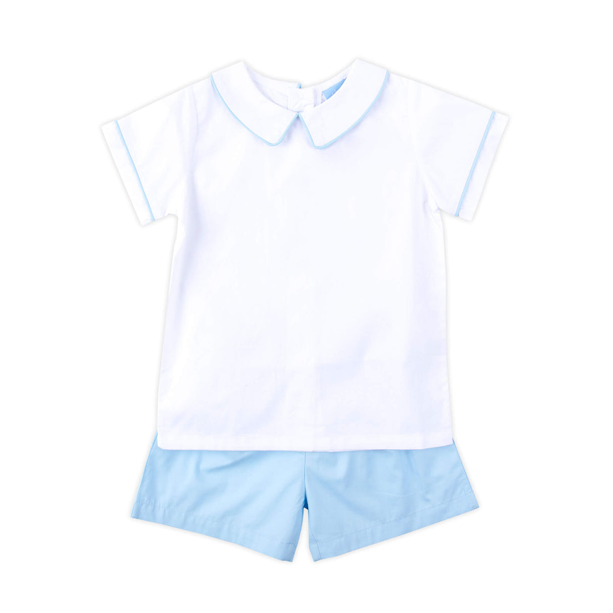 Light Blue Collared Short Set