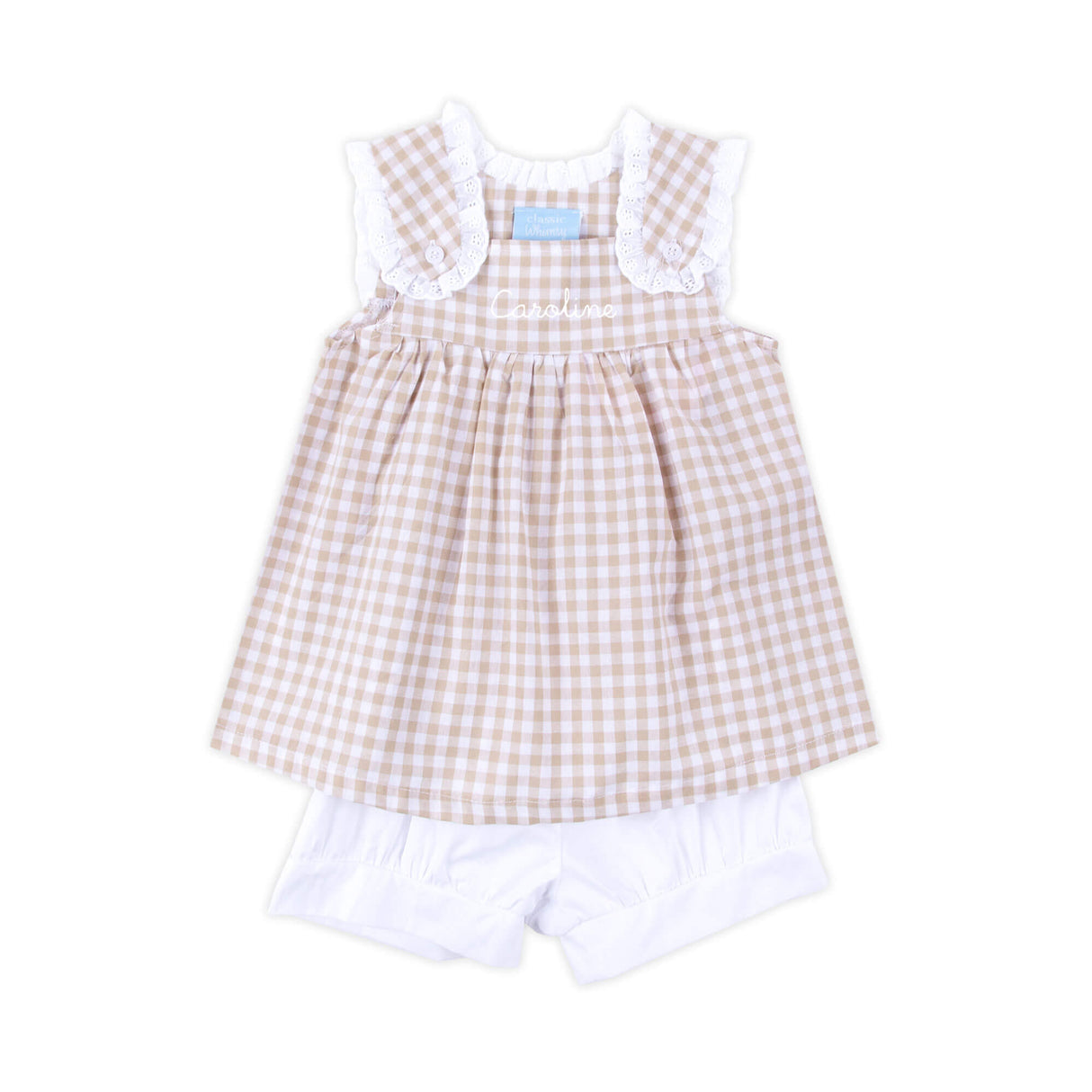 Khaki Gingham Lulu Short Set