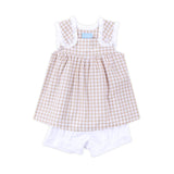 Khaki Gingham Lulu Short Set