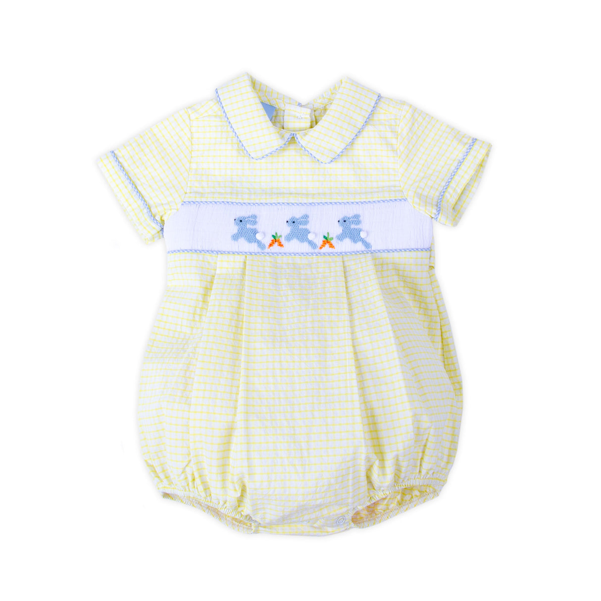 Hoppy Bunnies Smocked Collared Bubble