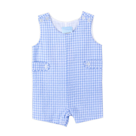 Light Blue Gingham Jon Jon With Tabs