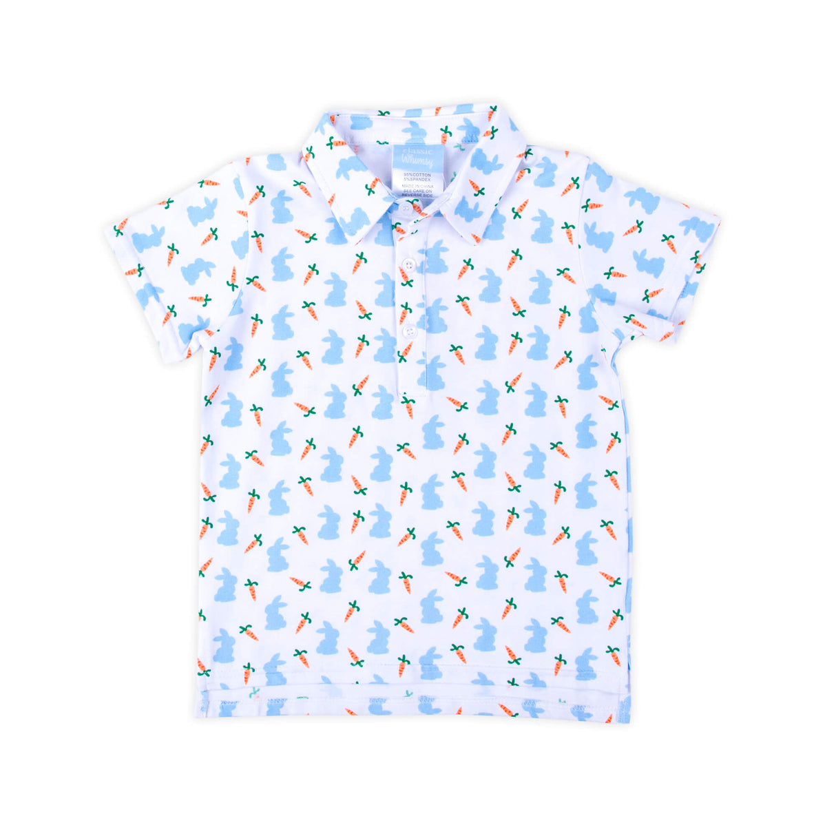 Bunnies & Carrots Blue Polo