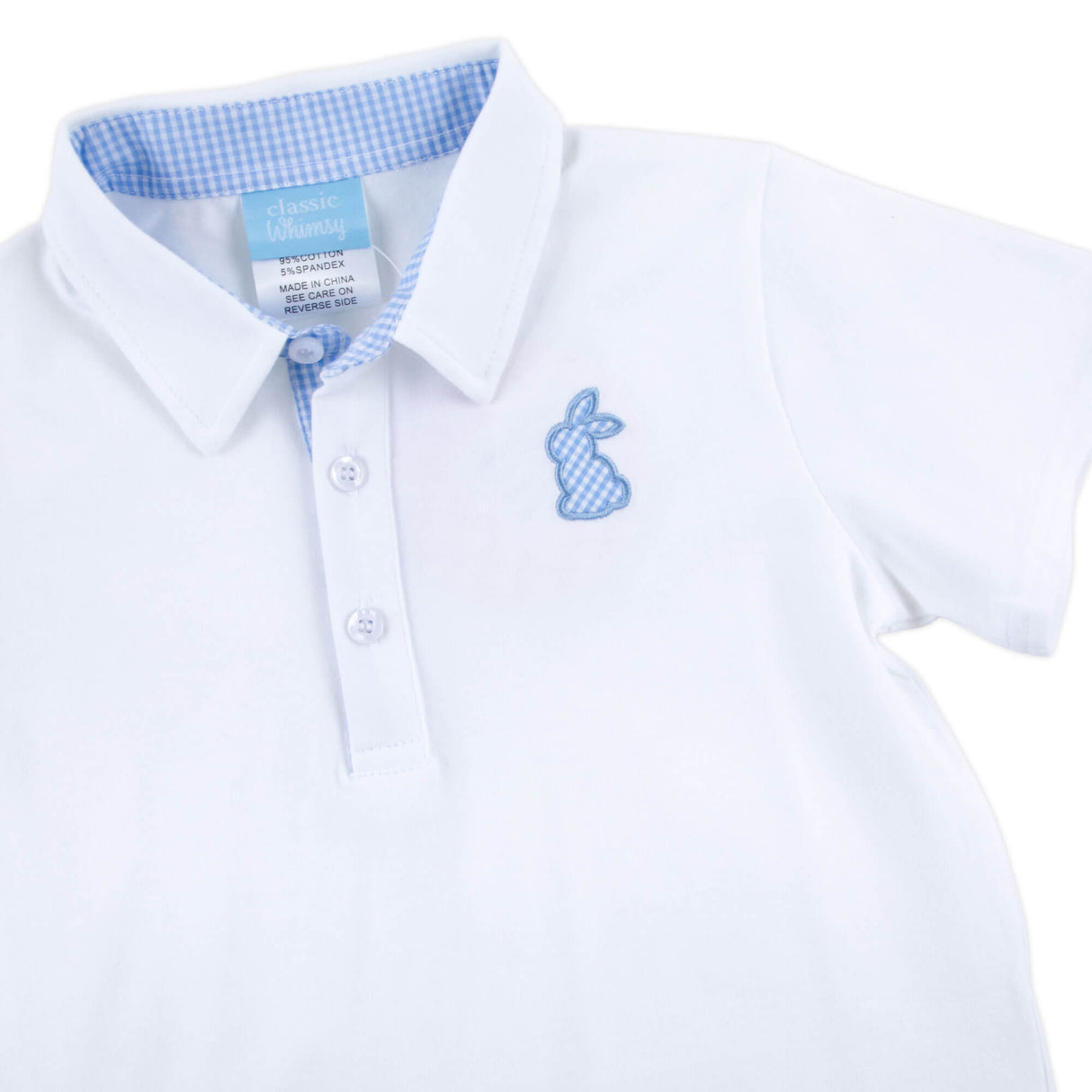 Blue Bunny White Short Sleeve Polo