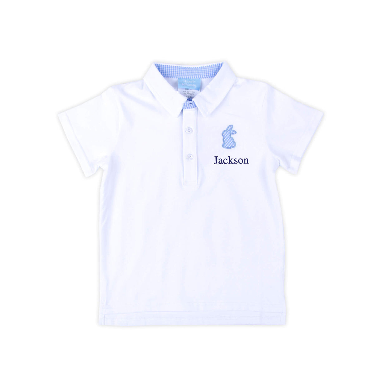 Blue Bunny White Short Sleeve Polo