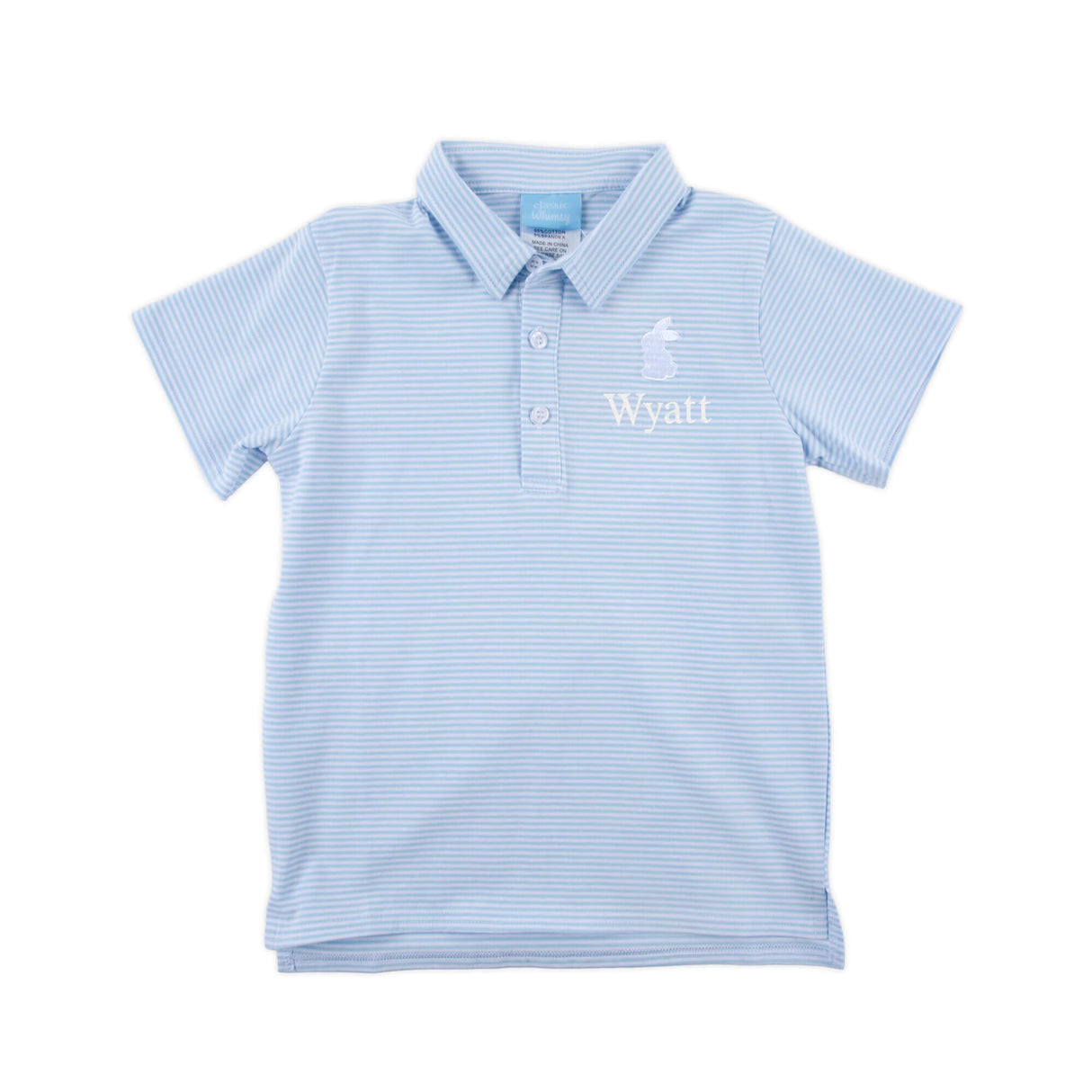 Bunny Light Blue Stripe Short Sleeve Polo