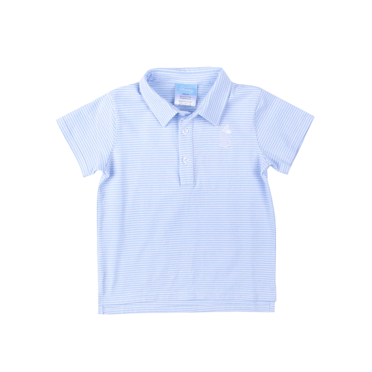 Bunny Light Blue Stripe Short Sleeve Polo