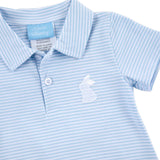 Bunny Light Blue Stripe Short Sleeve Polo
