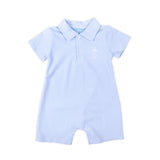 Bunny Light Blue Stripe Polo Romper