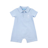 Bunny Light Blue Stripe Polo Romper