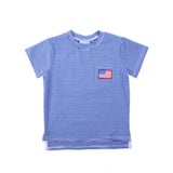 Patriotic Spirit Blue Stripe Short Sleeve Pocket Shirt