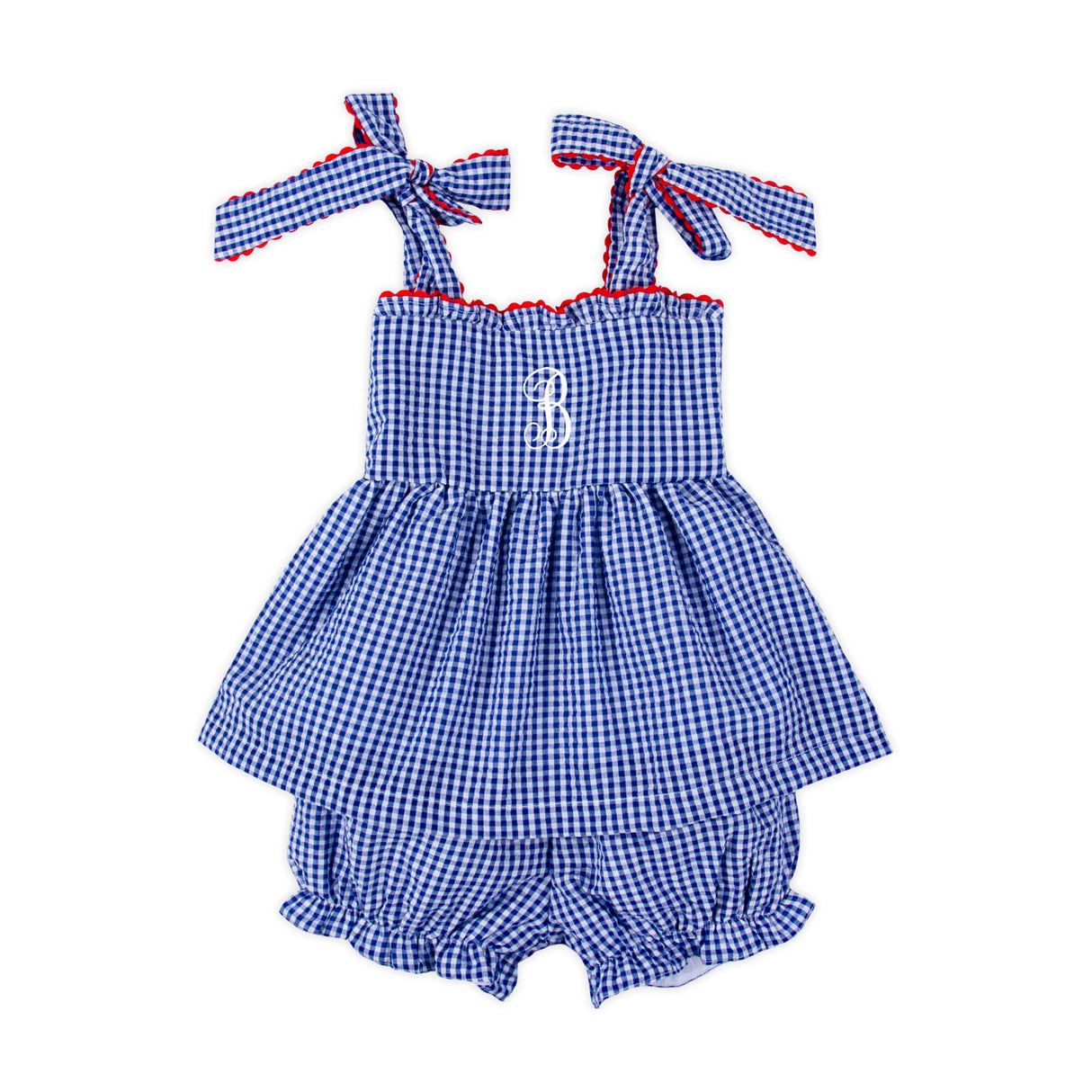 American Spirit Blue Gingham Aurora Bloomer Set