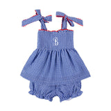 American Spirit Blue Gingham Aurora Bloomer Set