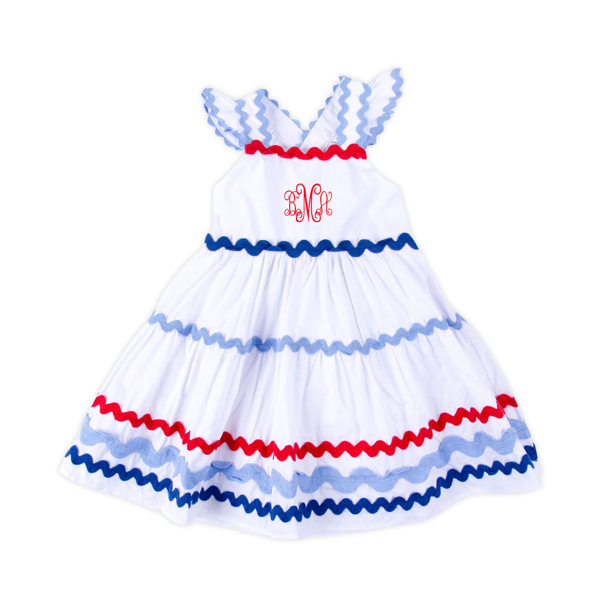 Red, Blue & Royal Ric Rac Dress