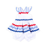 Red, Blue & Royal Ric Rac Bloomer Set