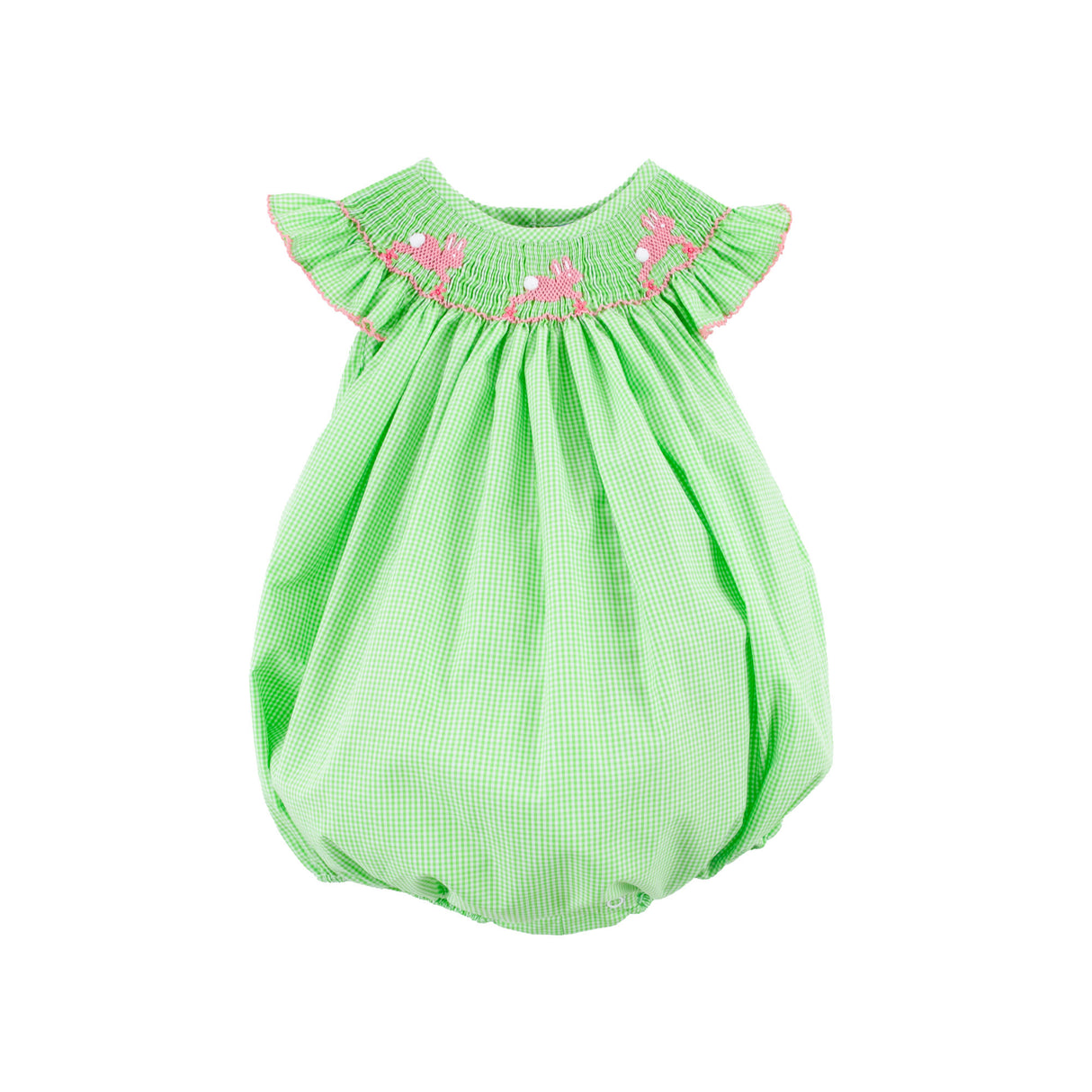 Hop To It Green Bunny Smocked Bubble
