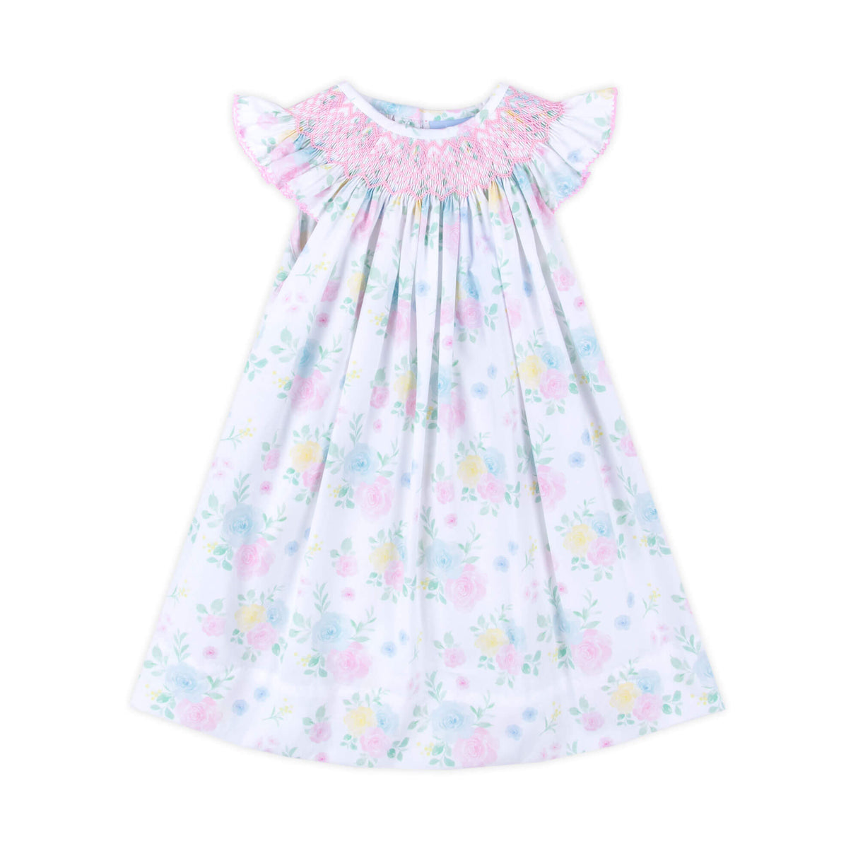 Sunshine Floral Smocked Angel Sleeve Dress