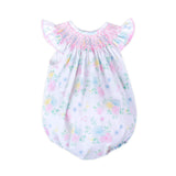 Sunshine Floral Smocked Angel Sleeve Bubble