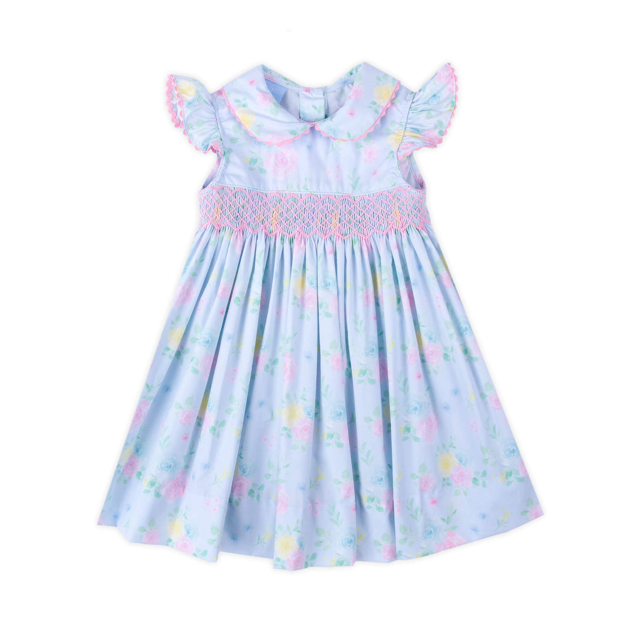 Peony Floral Smocked Collared Dress