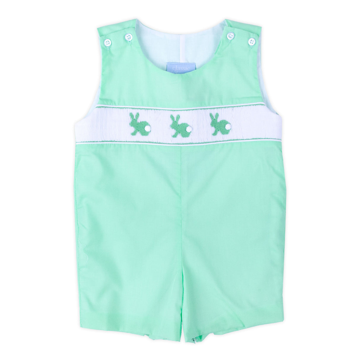 Easter Bunny Smocked Green Gingham Jon Jon