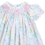 Hopping Bunny Smocked Garden Floral Bubble