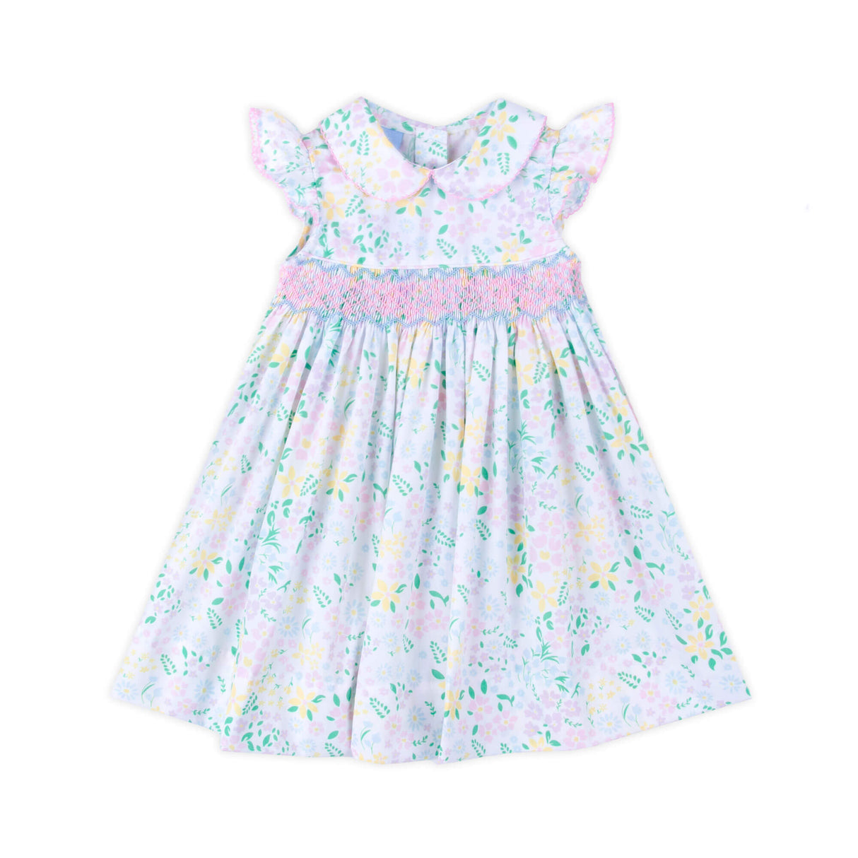 Garden Floral Smocked Collared Dress