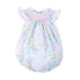 Garden Floral Smocked Angel Sleeve Bubble