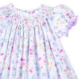 Butterfly Floral Smocked Bishop Dress