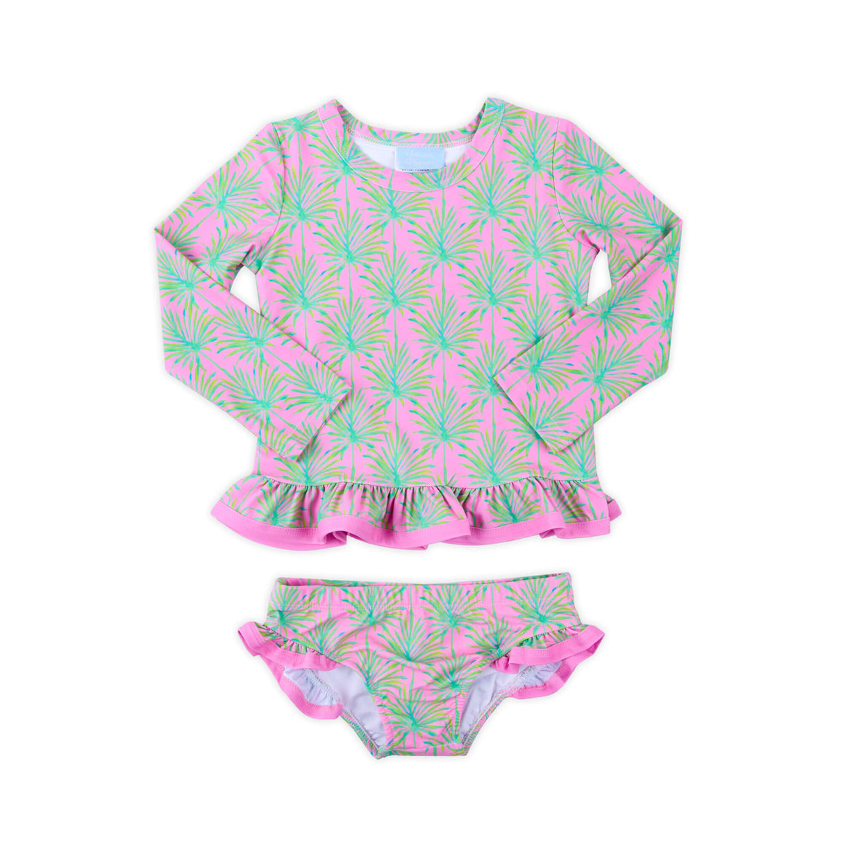 Paradise Palm Pink Rash Guard Set